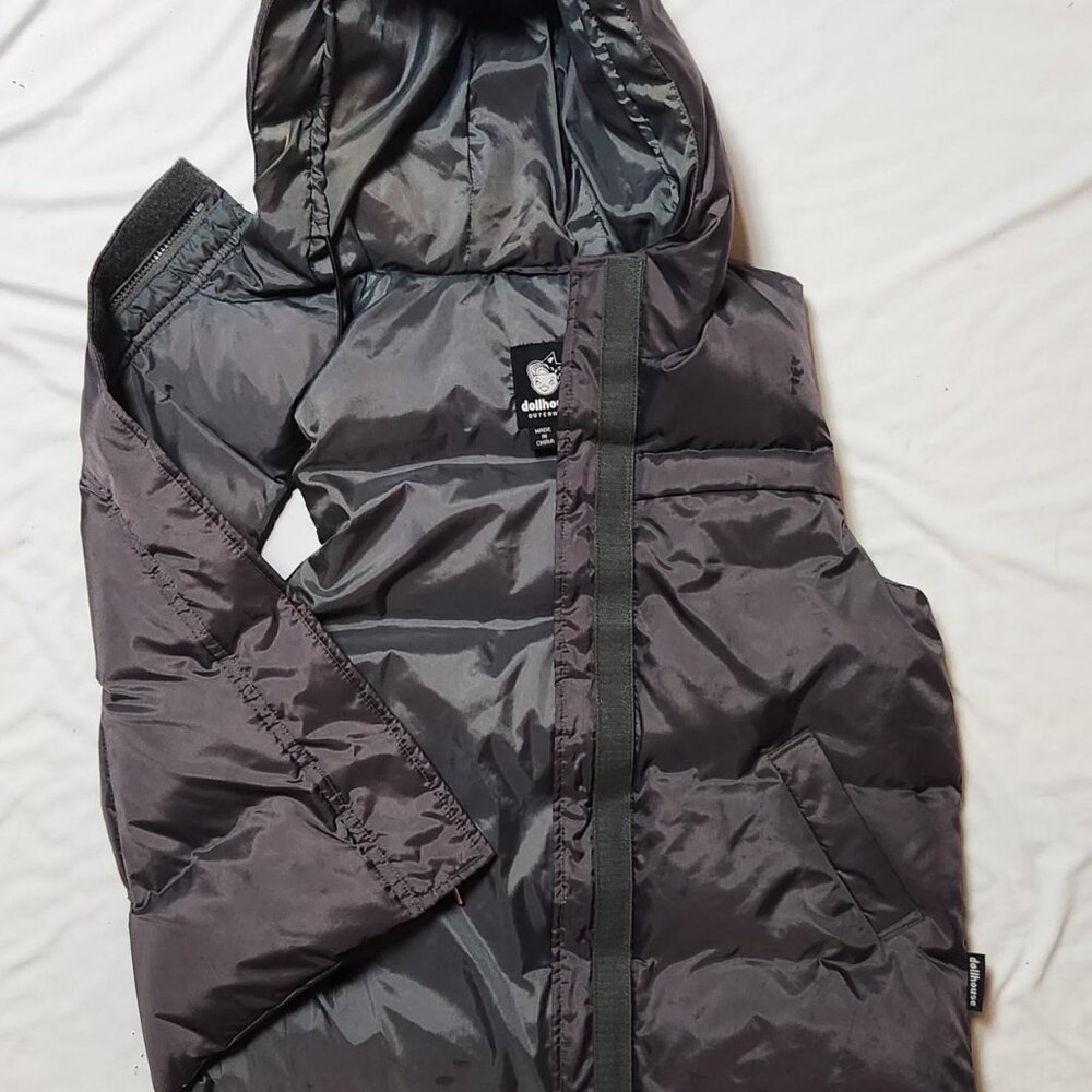 Dollhouse - Iridescent Velcro Zipp-up Hooded Puffer Vest
